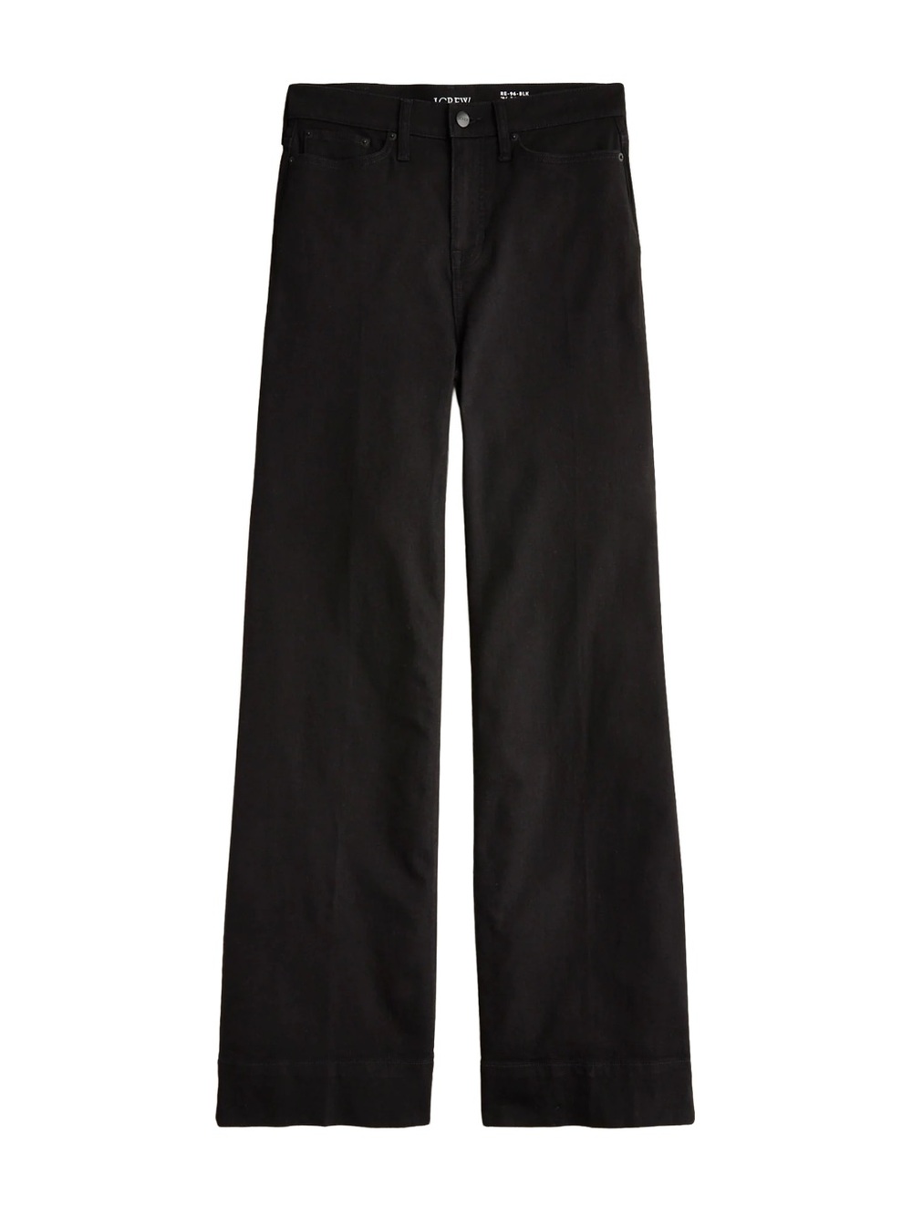NWT J. Crew Black Denim Trouser 1996 Wide-Leg Semi-Stretch Size 30T CC559